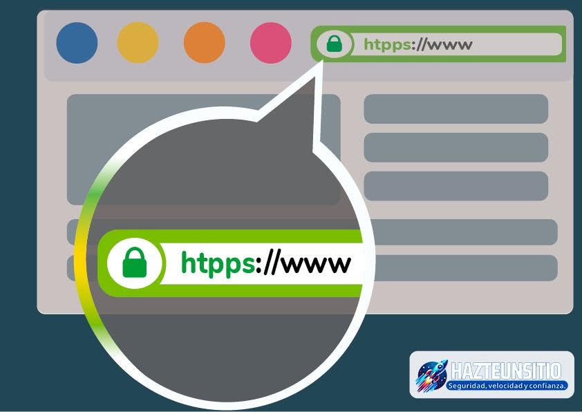 Barra de dirección de navegador mostrando el candado https de un certificado SSL